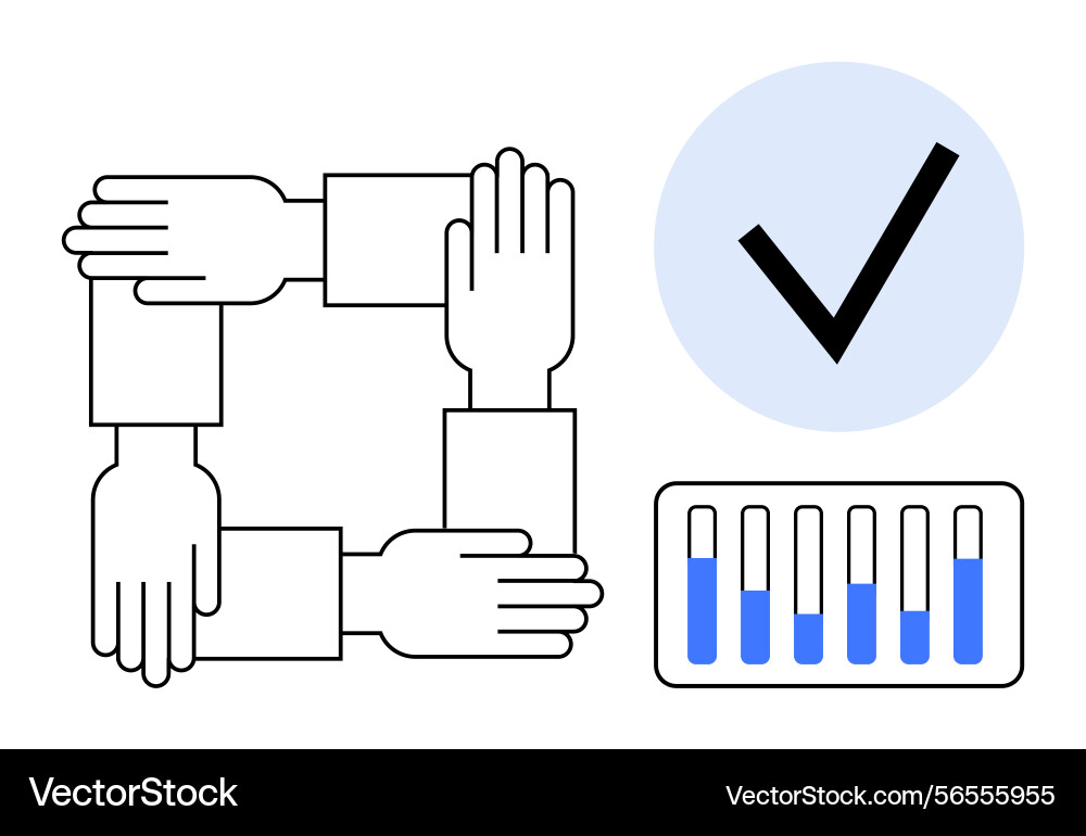 Teamwork and collaboration with analytics Teamwork and collaboration with analytics vector image