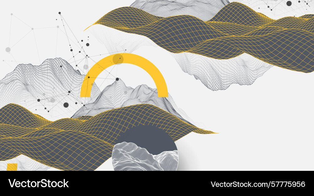 Abstract wave is made in a frame style template vector image