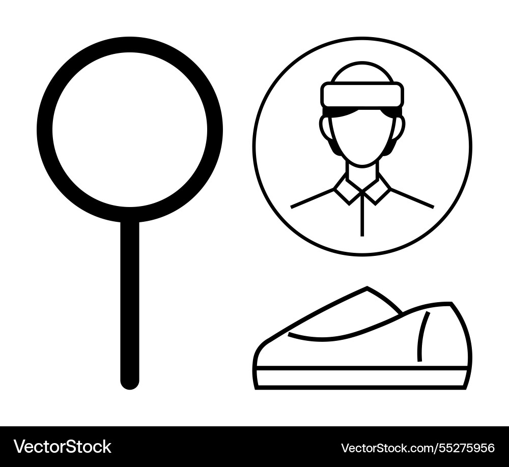 Athleten Icon Set mit Lupe Athleten Icon Set mit Lupe vektorbild