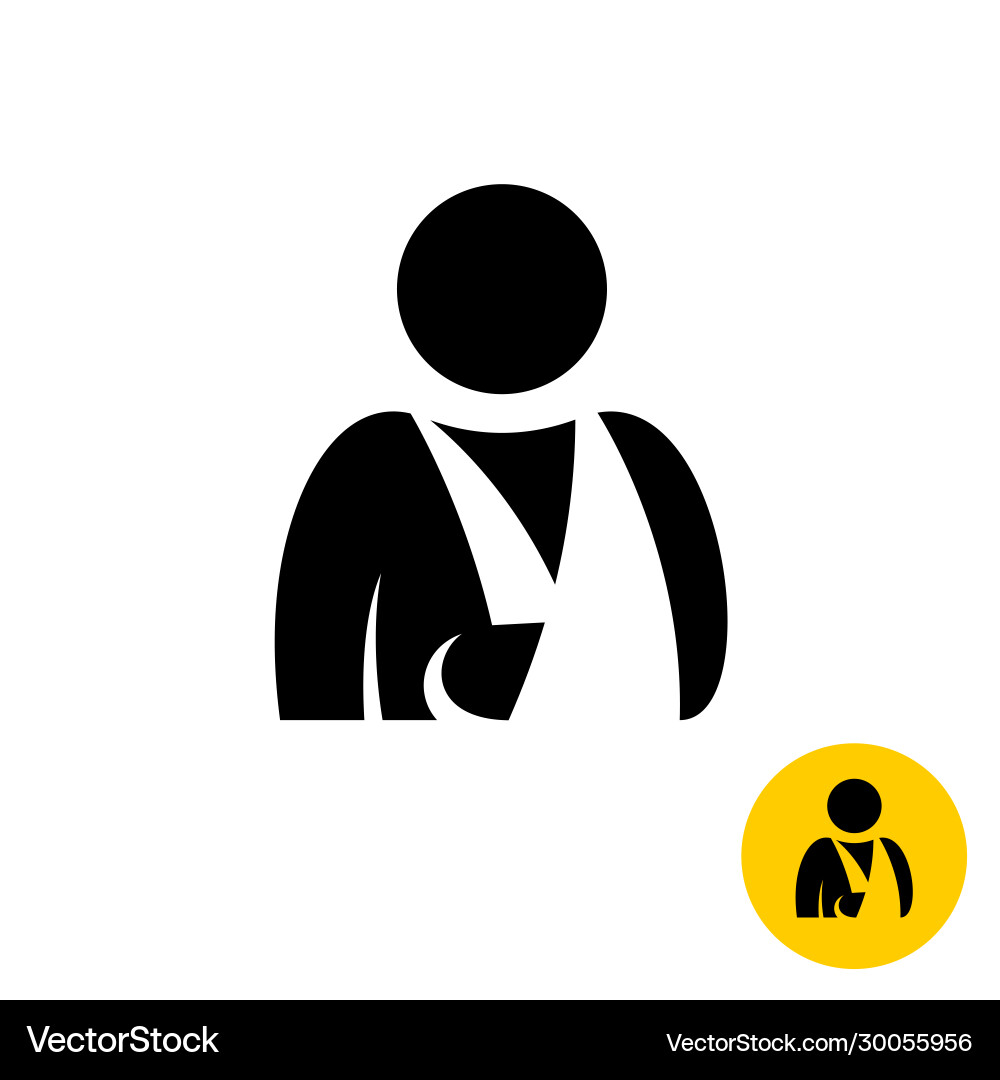 Broken arm icon injured man silhouette hospital Broken arm icon injured man silhouette hospital vector image