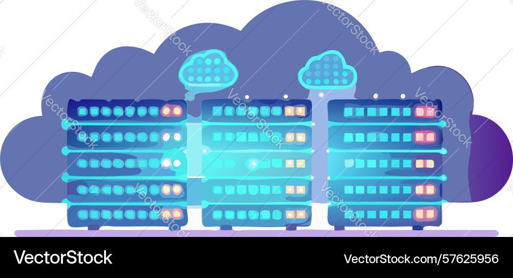 Cloud computing data servers icon design vector image