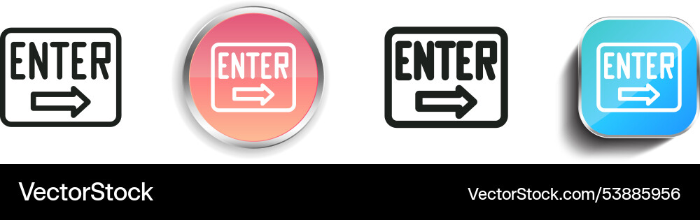 Enter icon thin linear regular and button style vector image