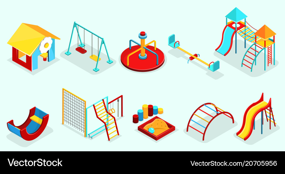 Isometric Playground Set vector image