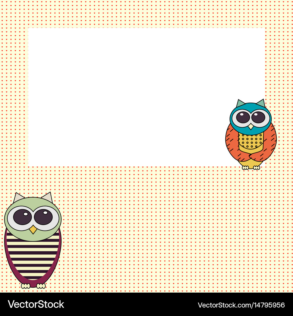 Owl invitation card template – Royalty-Free Vector | VectorStock, image size:1000x1080
