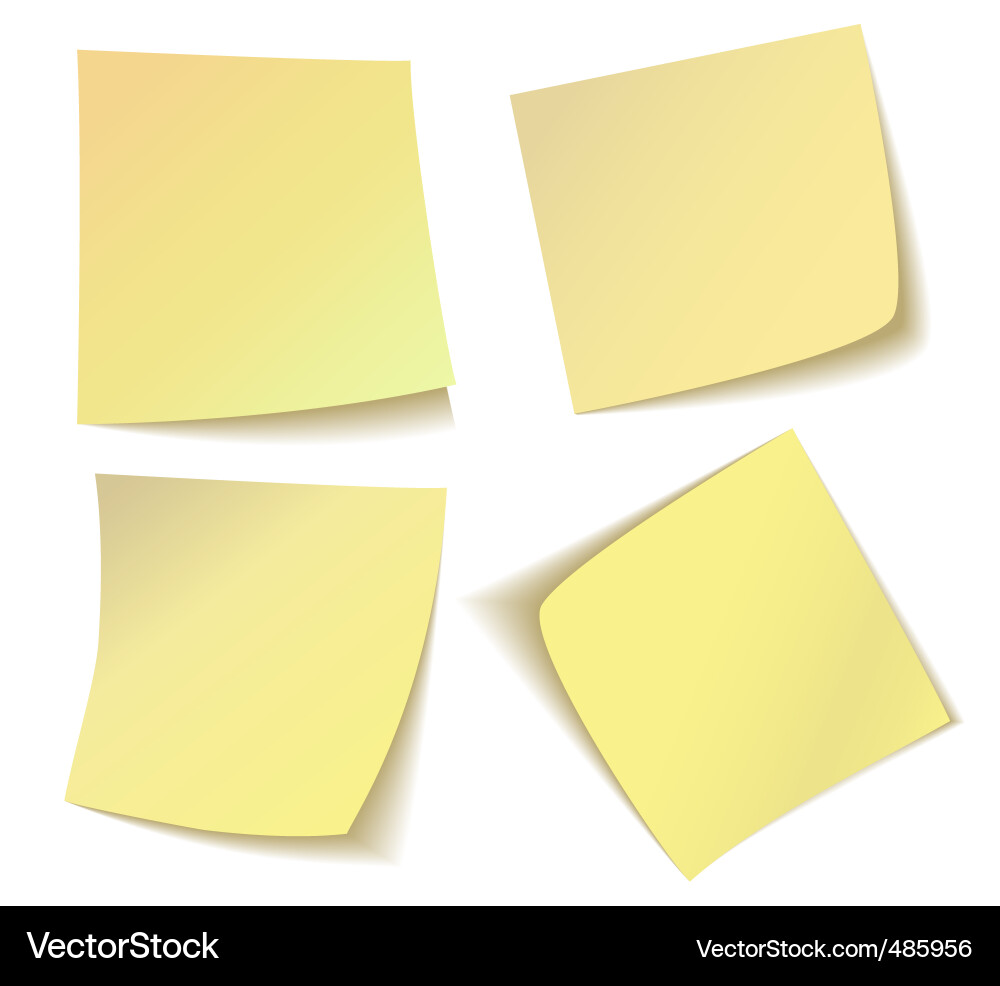 Yellow Sticky Notes Vector Image