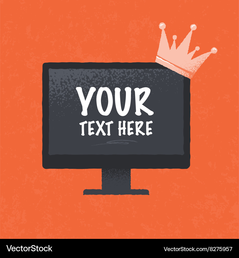 Computer monitor with a crown vector image