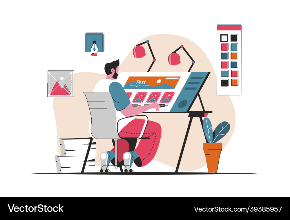 Design studio concept isolated development Design studio concept isolated development vector image