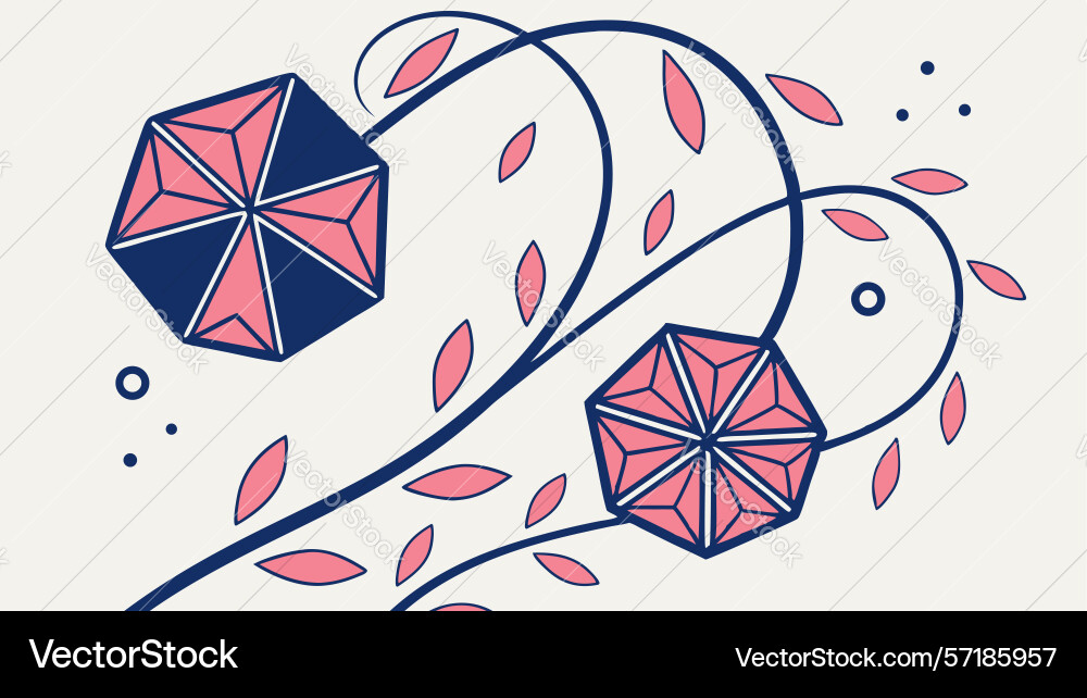 Geometric floral abstract pattern element design Vector Image