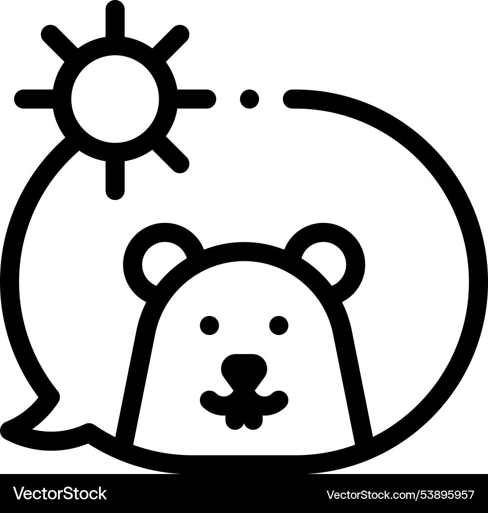 Groundhog icon thin linear style design isolated Groundhog icon thin linear style design isolated Vector Image