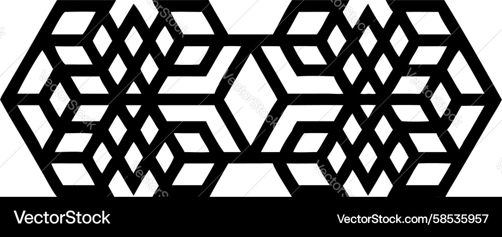 Hexagonal Grid Cuboid Pattern Vector Image