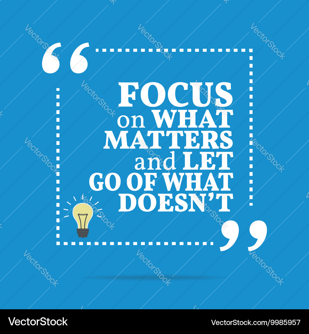 Inspirational motivational quote focus on what Vector Image