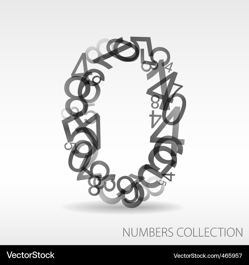 Zero Number Composition Vector Image