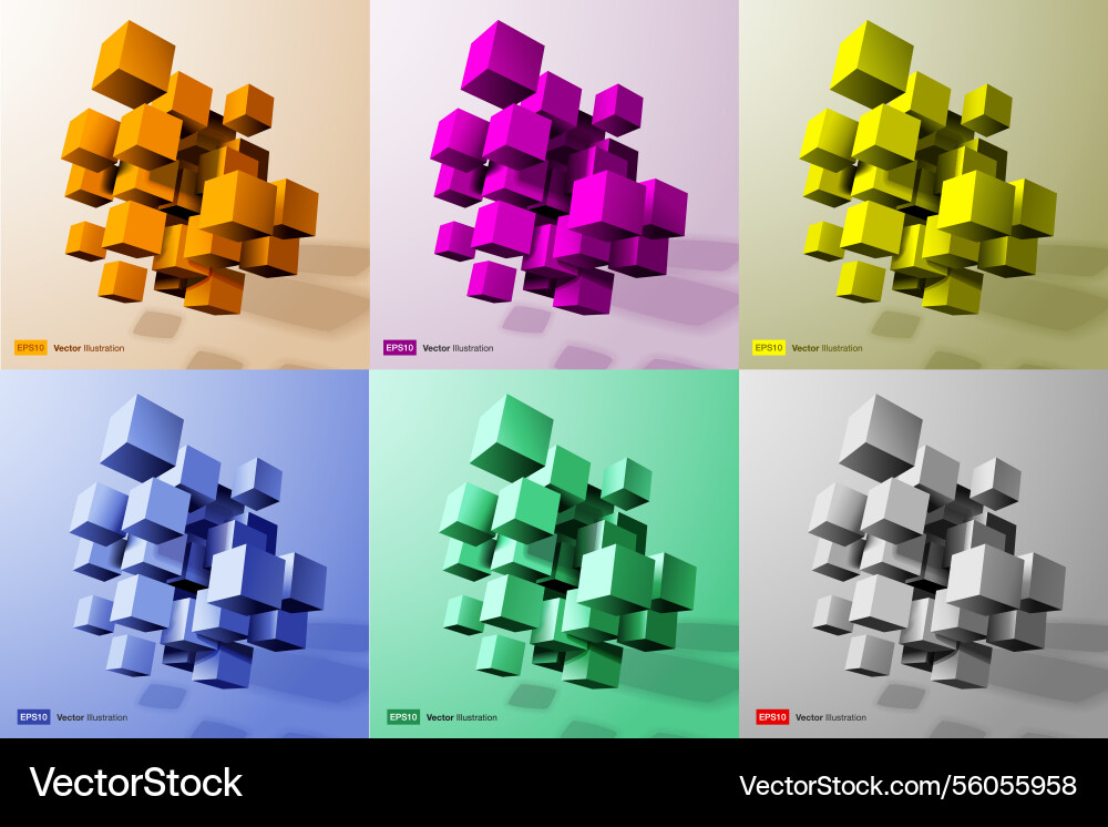 3d cubes backgrounds blockchain cube blocks 3d cubes backgrounds blockchain cube blocks vector image