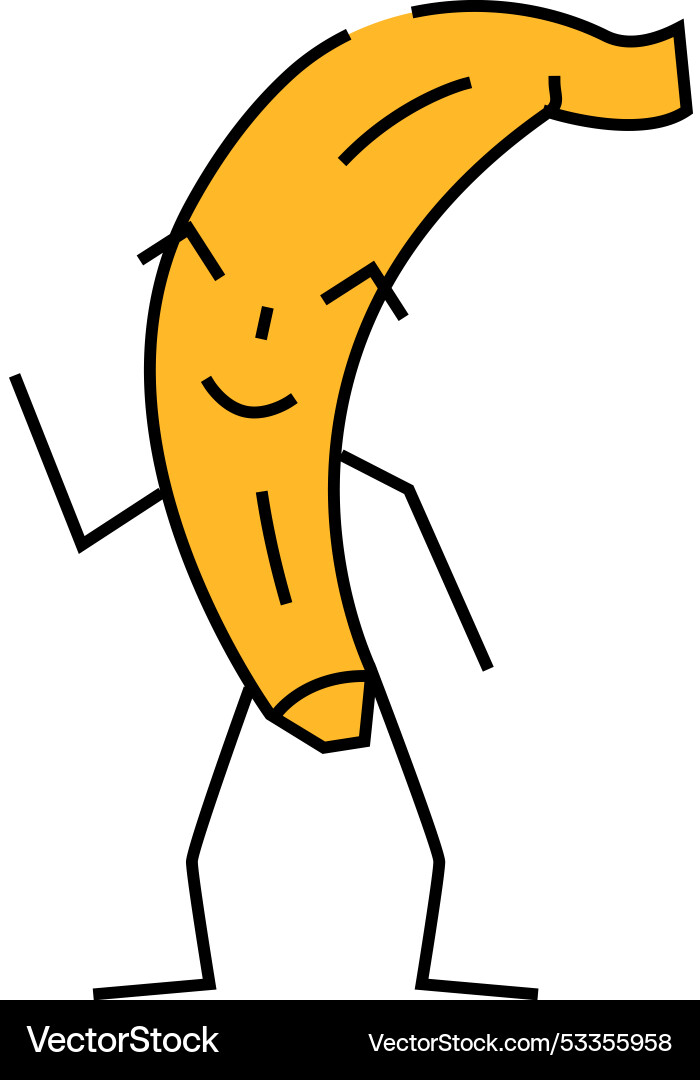 Banana fruit character icon color Banana fruit character icon color vector image