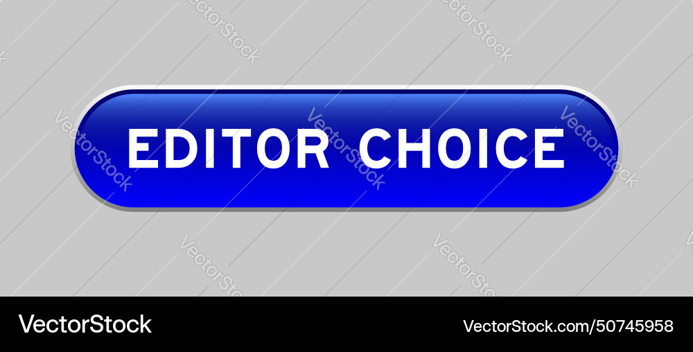 Blue color capsule shape button with word editor Blue color capsule shape button with word editor vector image