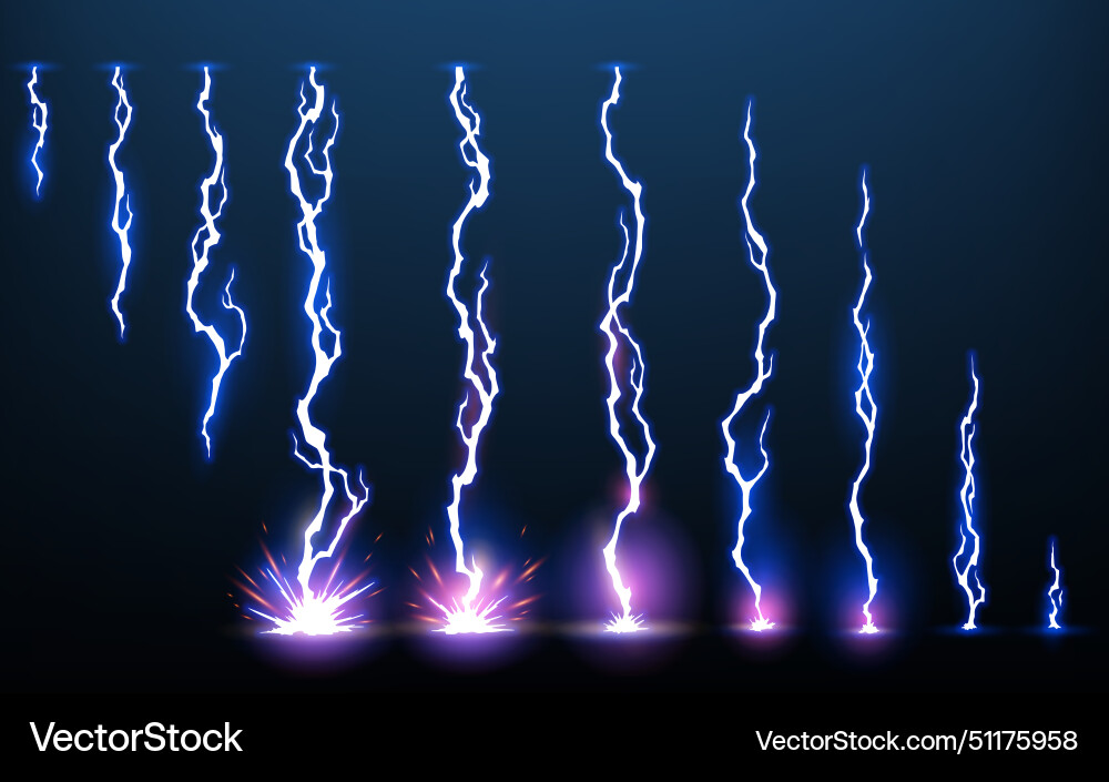 Lightning Animation with Sparks vector image