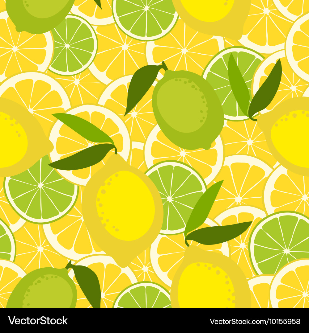 Lime and Lemon Seamless Pattern Vector Image