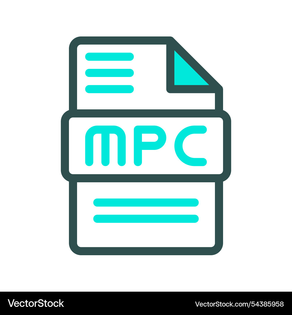 Mpc audio format outline icon with a fresh vector image