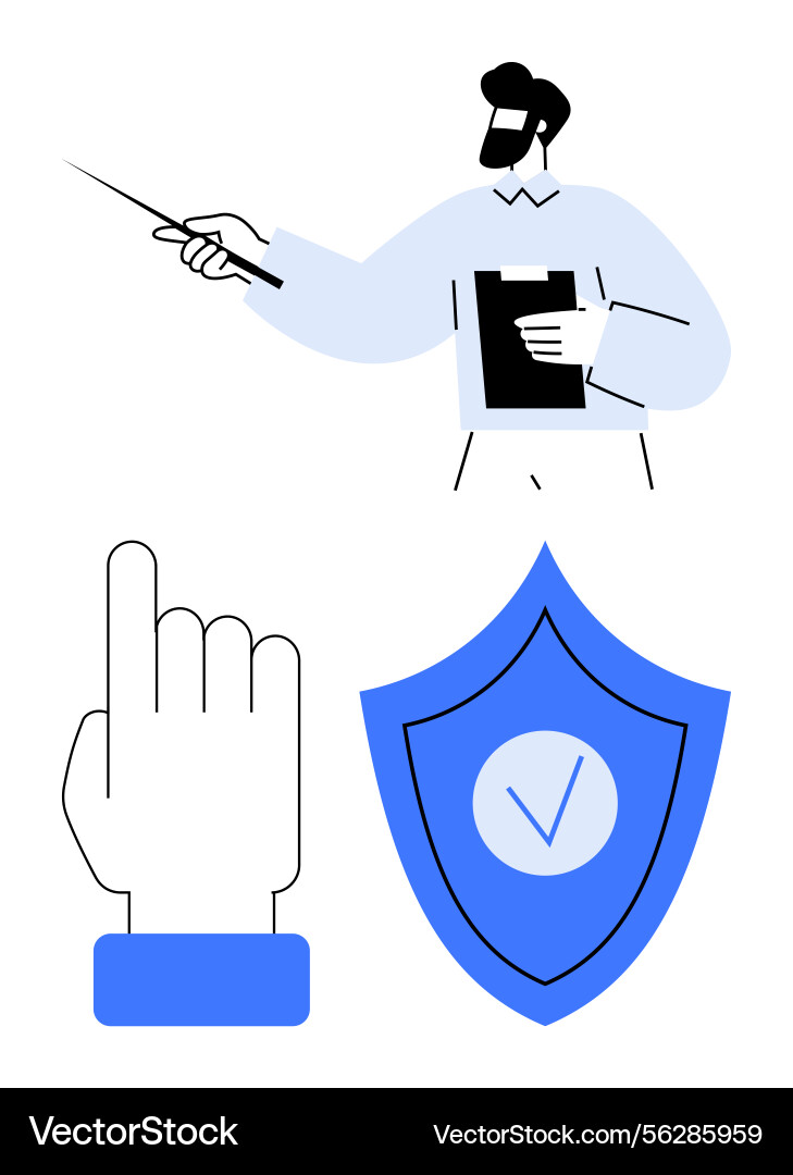 Business leader guiding with pointer assurance Business leader guiding with pointer assurance vector image
