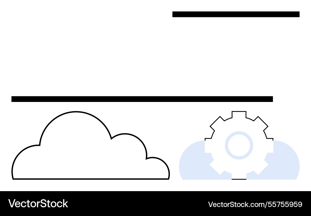 Cloud computing framework with gear symbolizing Cloud computing framework with gear symbolizing Vector Image