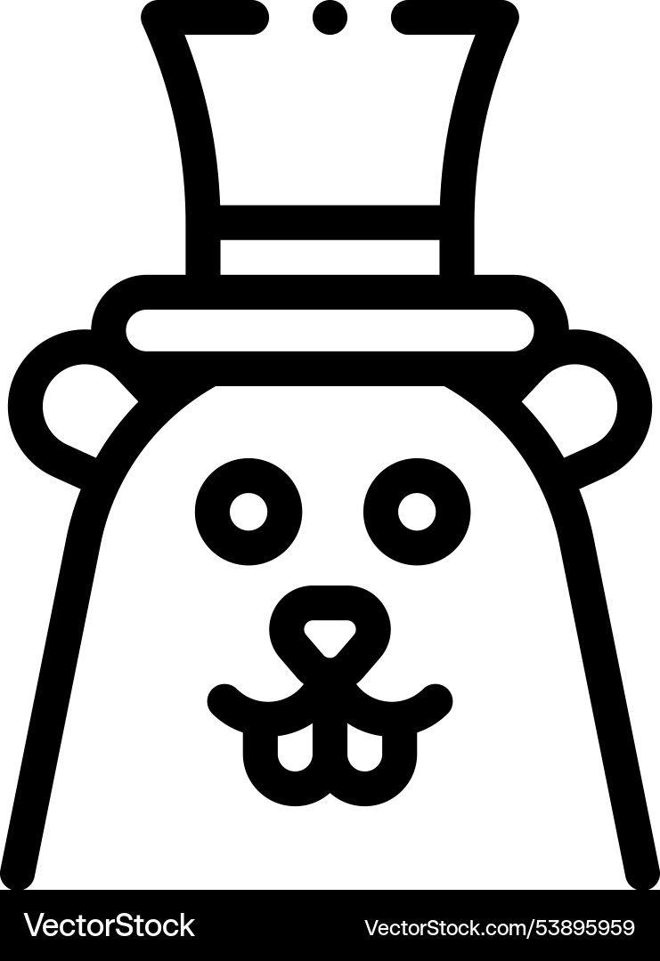 Groundhog icon thin linear style design isolated Groundhog icon thin linear style design isolated vector image
