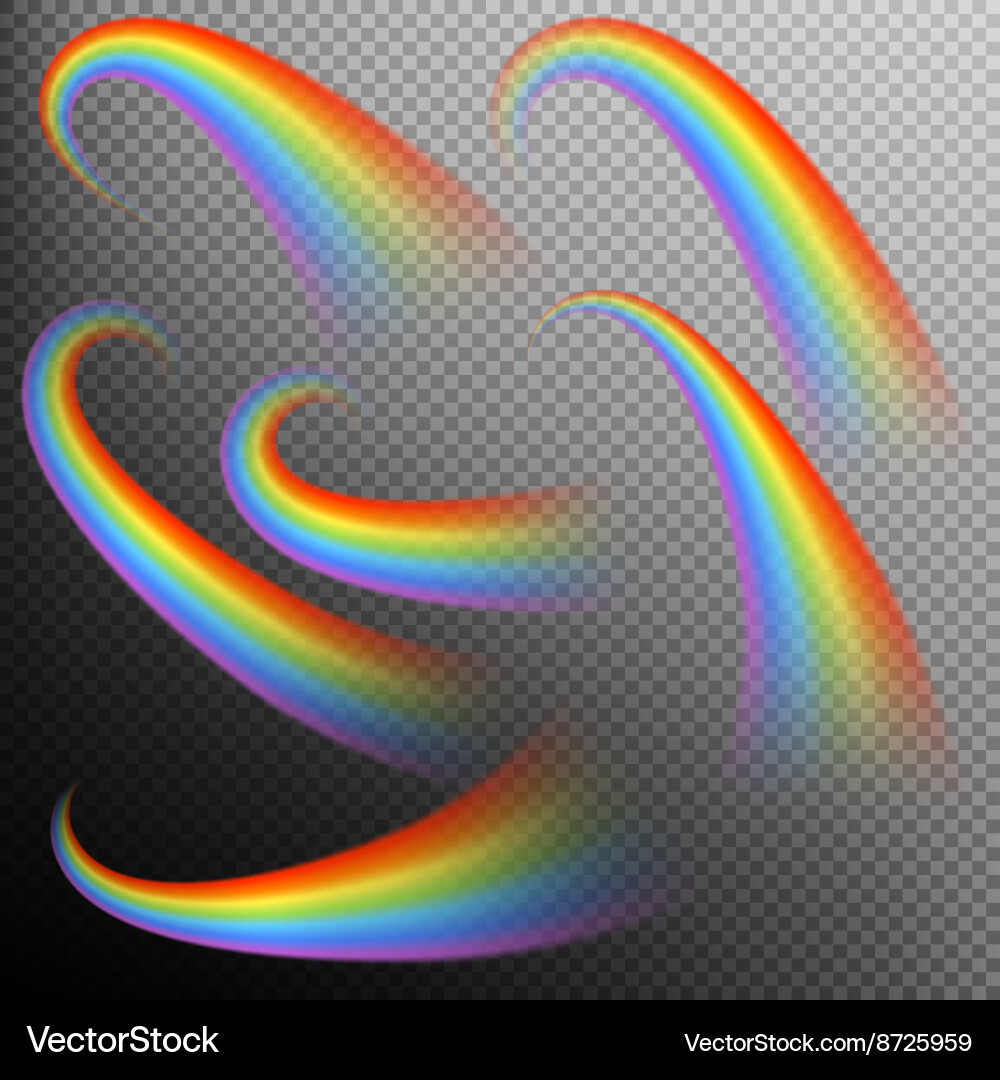 Rainbows in different shape realistic set eps 10 vector image