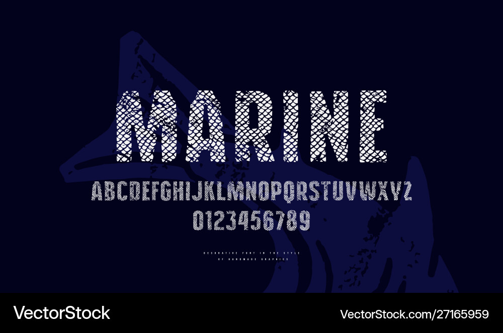 Sans serif font in style handmade graphics Sans serif font in style handmade graphics vector image
