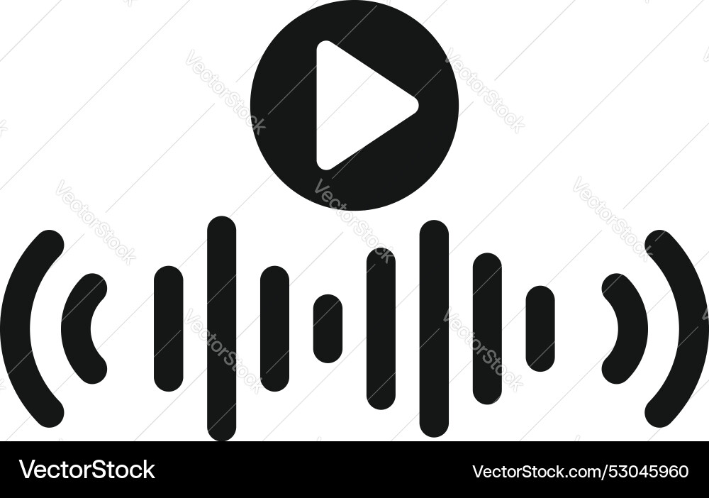Audio track playing with play button icon showing Audio track playing with play button icon showing vector image