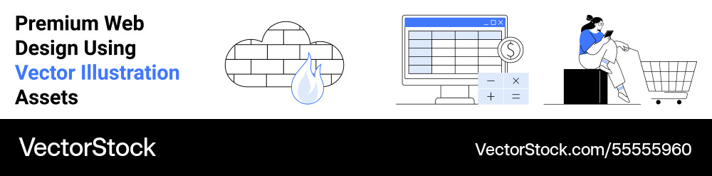 Cloud security web development and e-commerce Vector Image