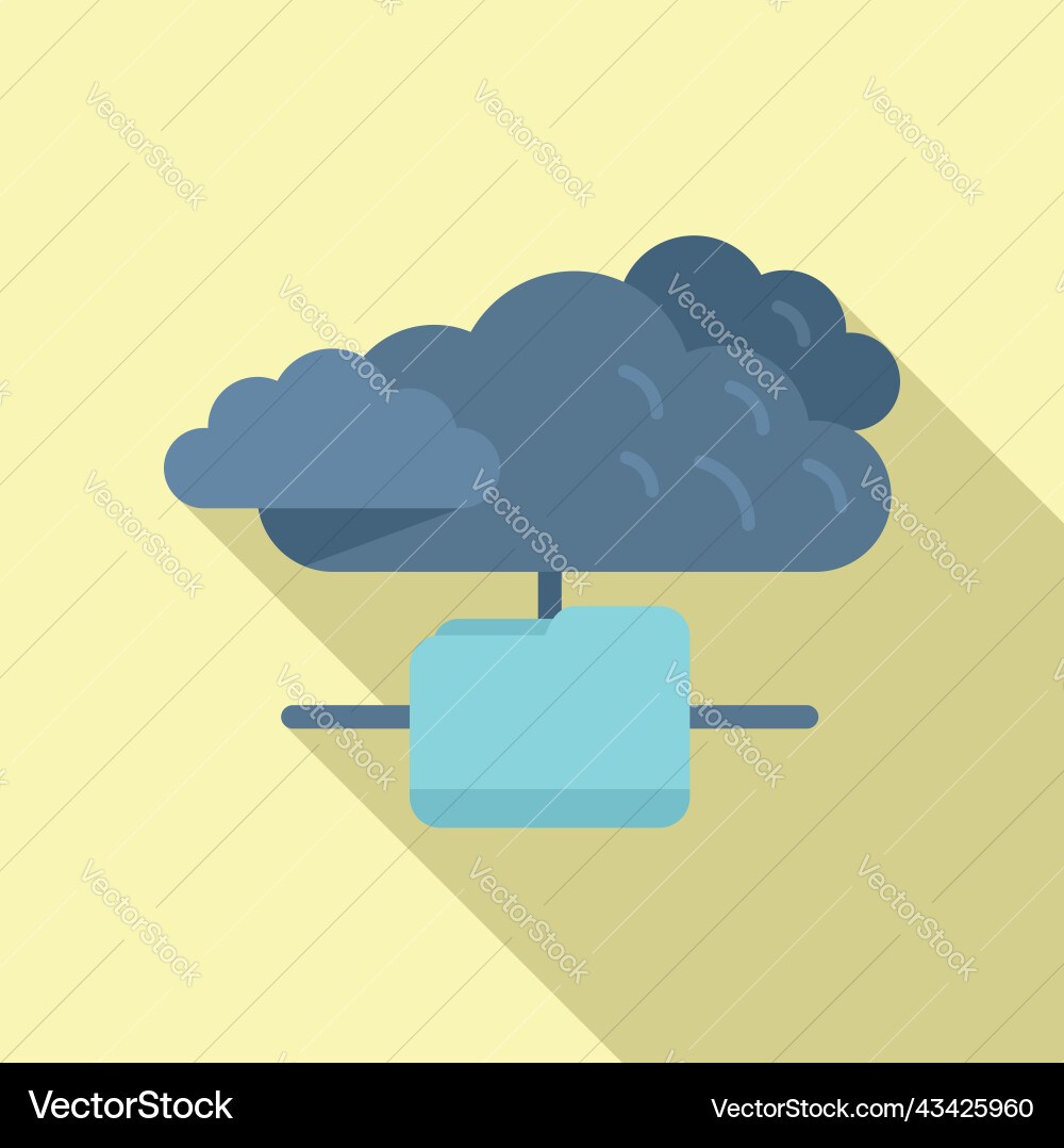 Database cloud icon flat platform system Database cloud icon flat platform system vector image