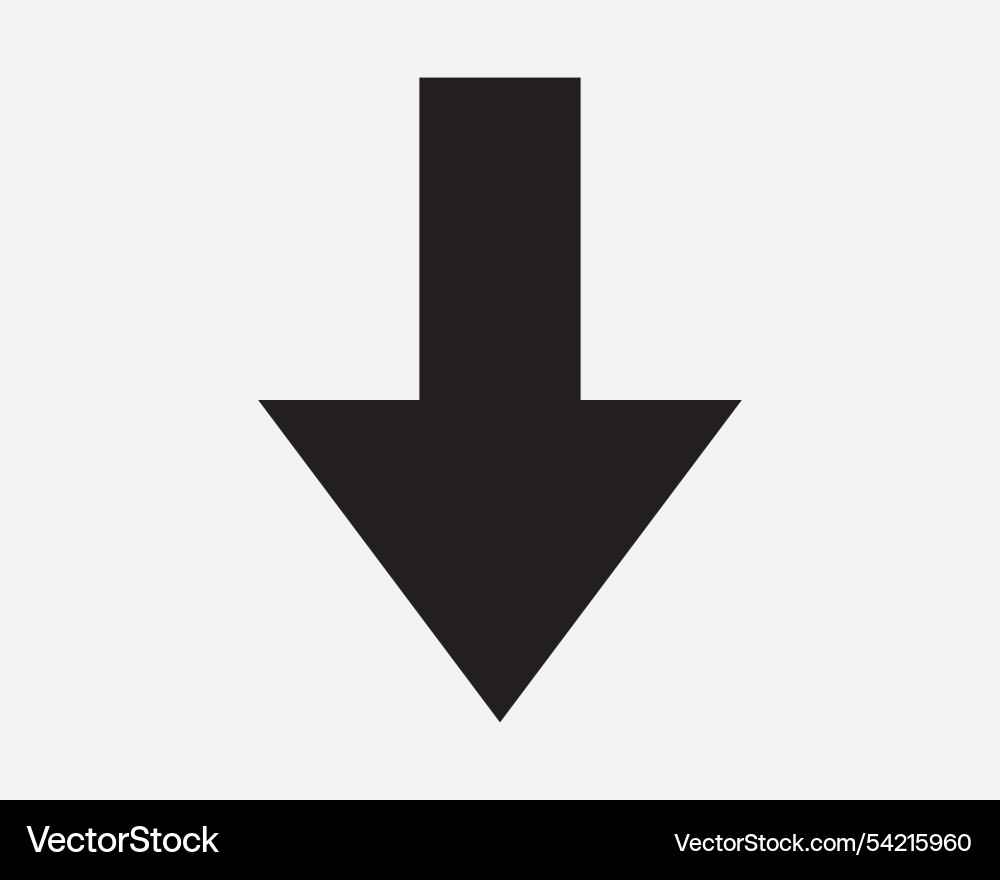 Down arrow pointer pointing point under beneath Vector Image