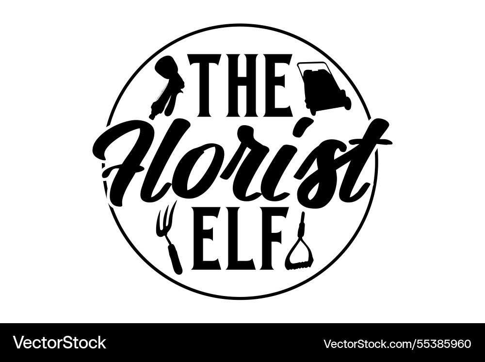Florist Elf Garten T-Shirt Design Verschleiß Florist Elf Garten T-Shirt Design Verschleiß vektorbild