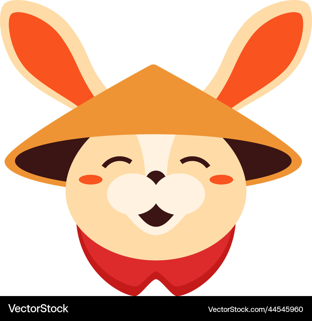 Glücklich Kaninchen Maulkorb in Kegel Hut chinesisch neues Jahr Glücklich Kaninchen Maulkorb in Kegel Hut chinesisch neues Jahr vektorbild