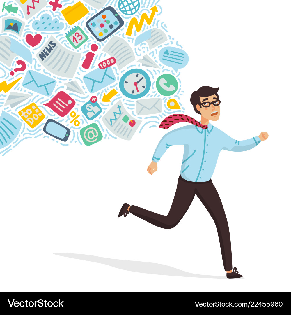 Input overloading information overload concept Input overloading information overload concept vector image