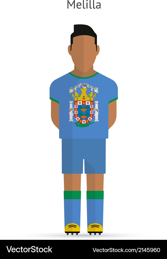 Melilla Fußballspieler Fußball Uniform Vektorbild