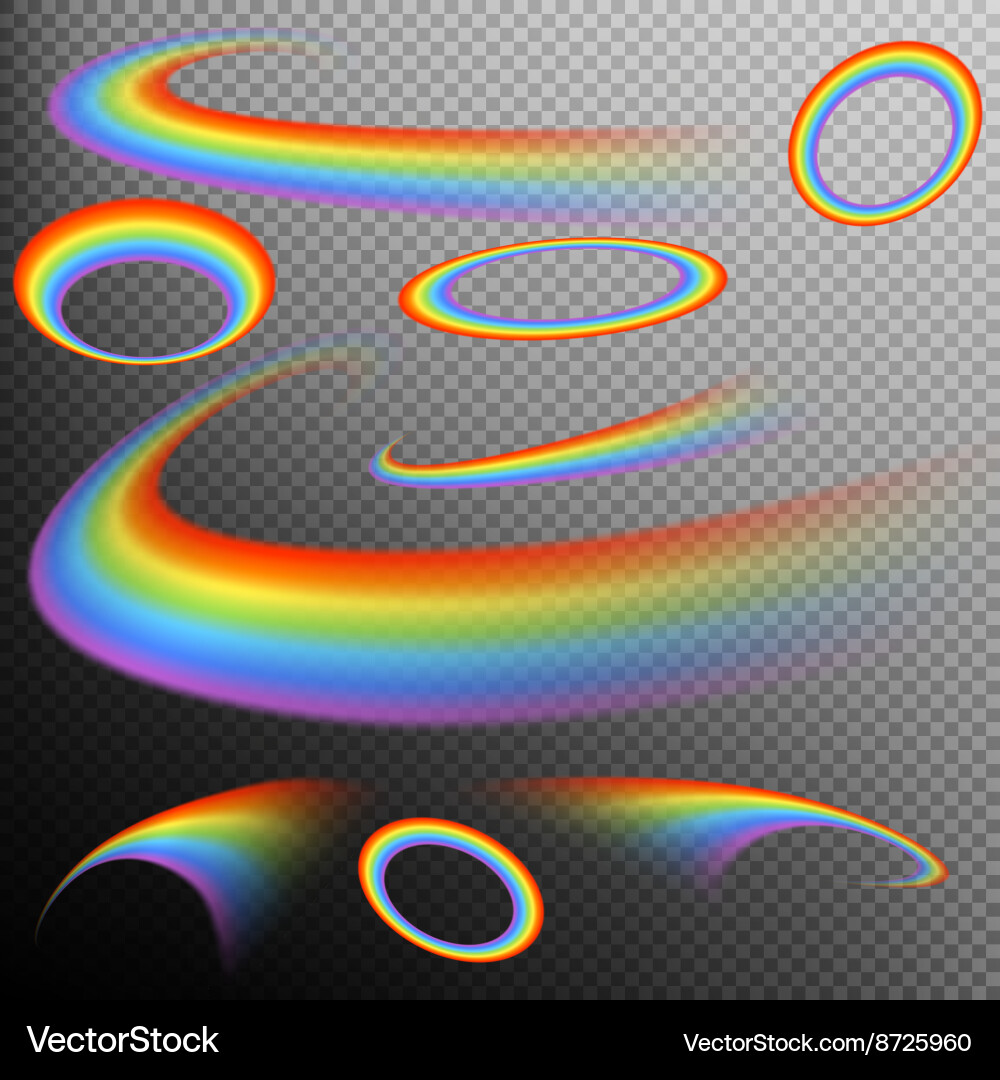 Rainbows in different shape realistic set eps 10 vector image