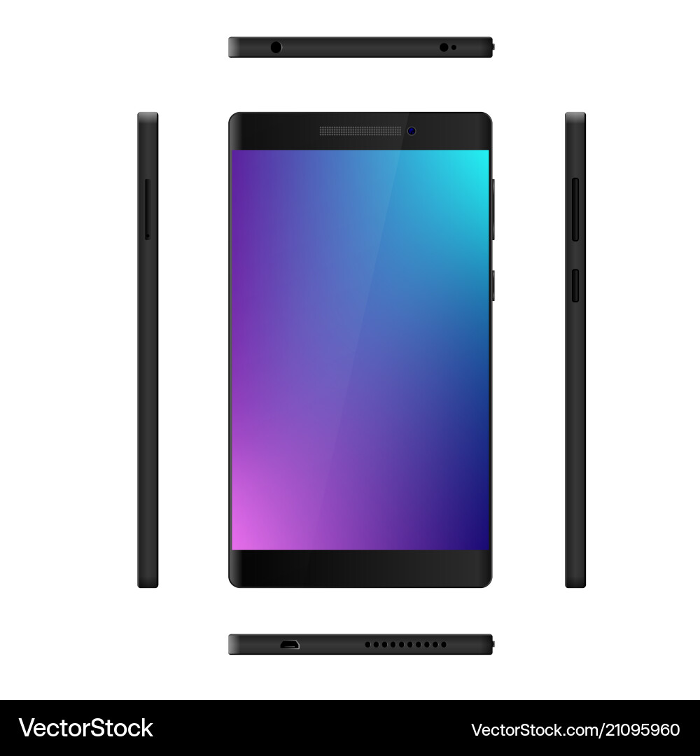 Realistisches Mobiltelefon mit leerem Bildschirm Realistisches Mobiltelefon mit leerem Bildschirm vektorbild