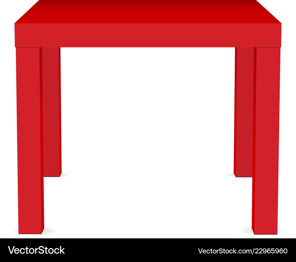 Red square table mock up isolated vector image