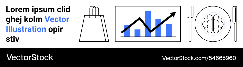 Shopping bag data analysis graph and culinary Shopping bag data analysis graph and culinary vector image
