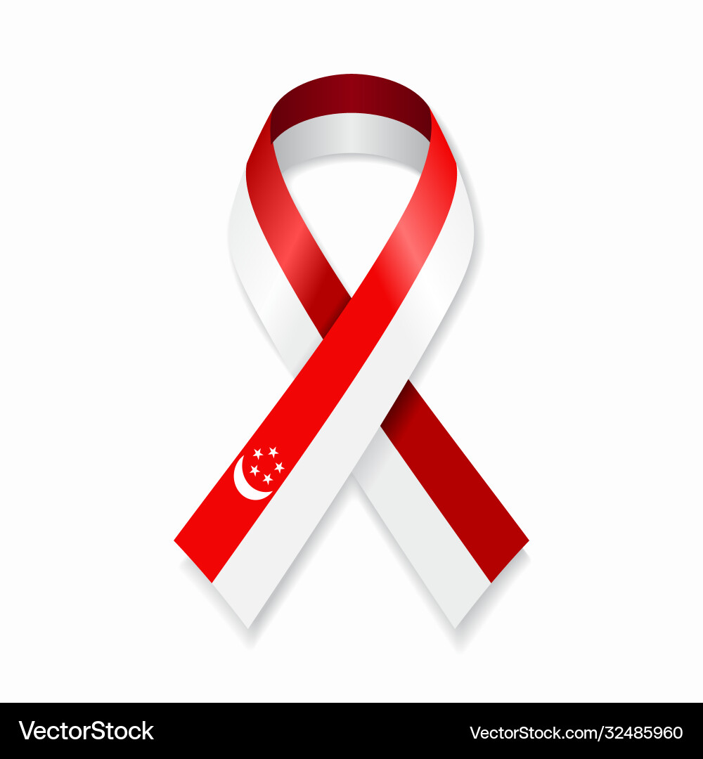 Singapore Flag Ribbon Stripe – Royalty-Free Vector | VectorStock