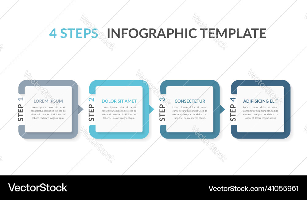 4 Steps Process Template Vector Image
