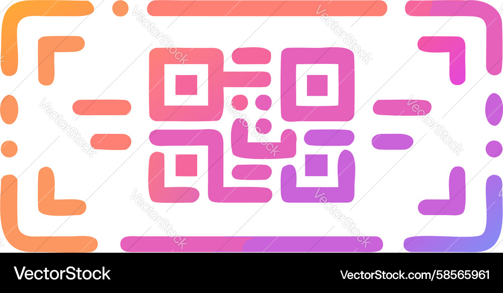 Abstract QR Code Scan Icon Vector Image