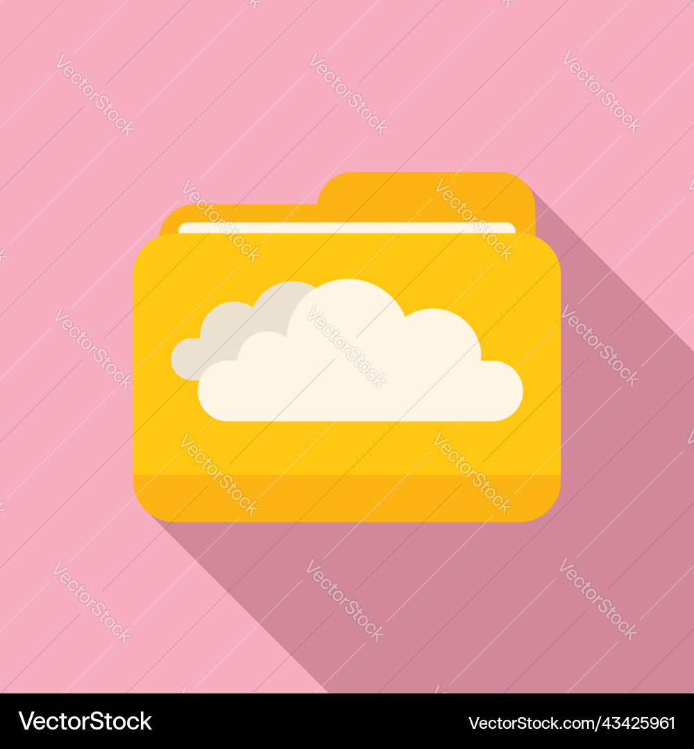 Access cloud folder icon flat data crm vector image