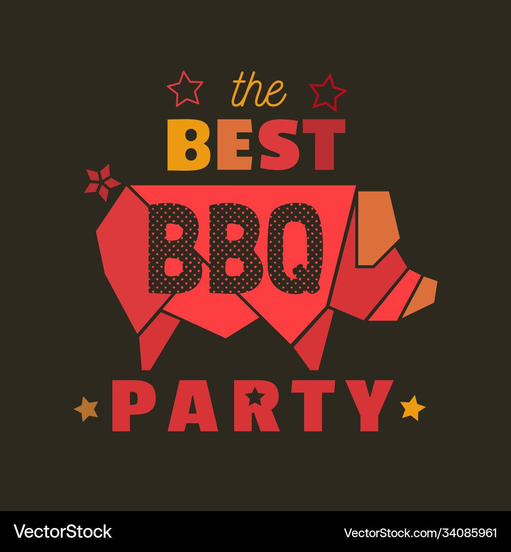 Bbq party hand drawn flat color icon vector image