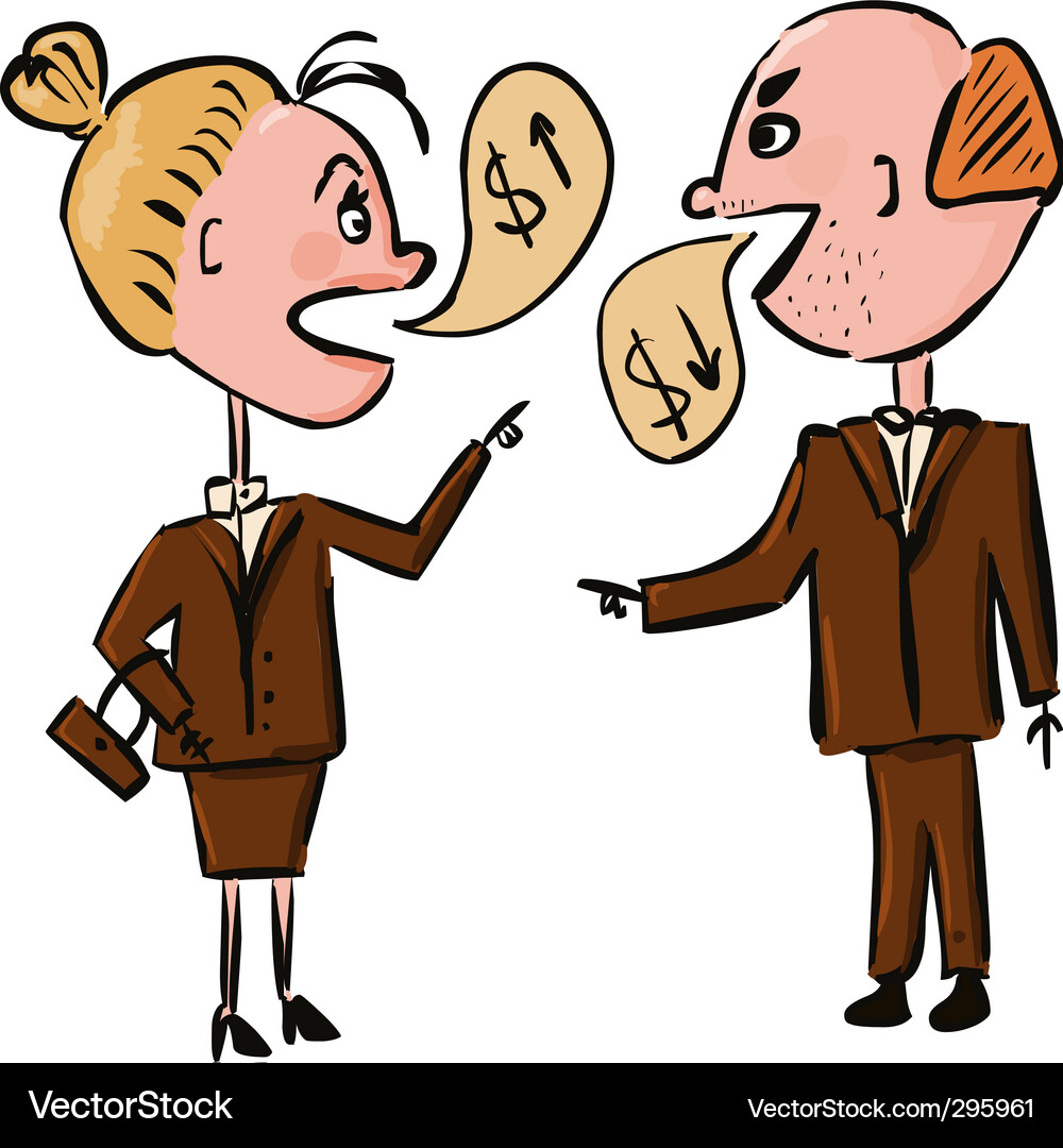 Business people talking money Vector Image