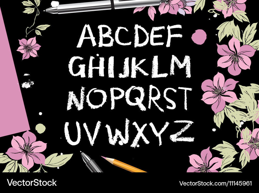 Calligraphic script font Vector Image