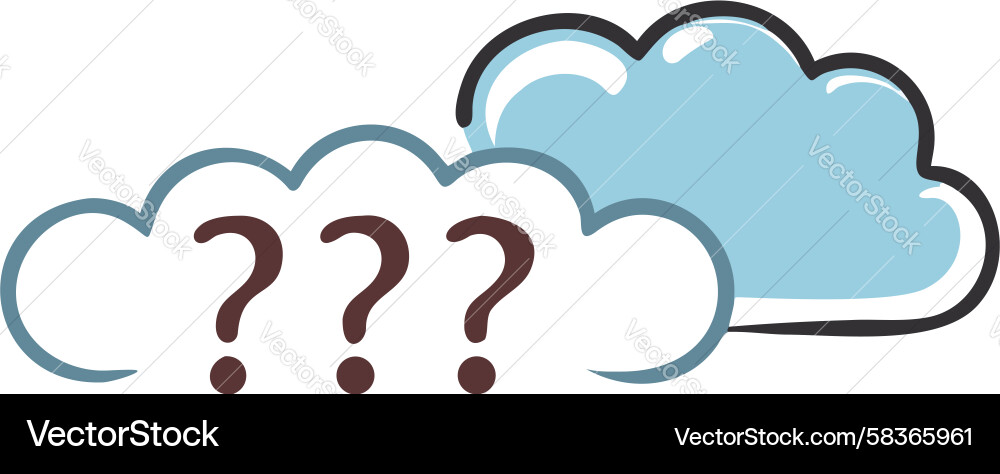 Clouds with Question Marks - Confusion Vector Image