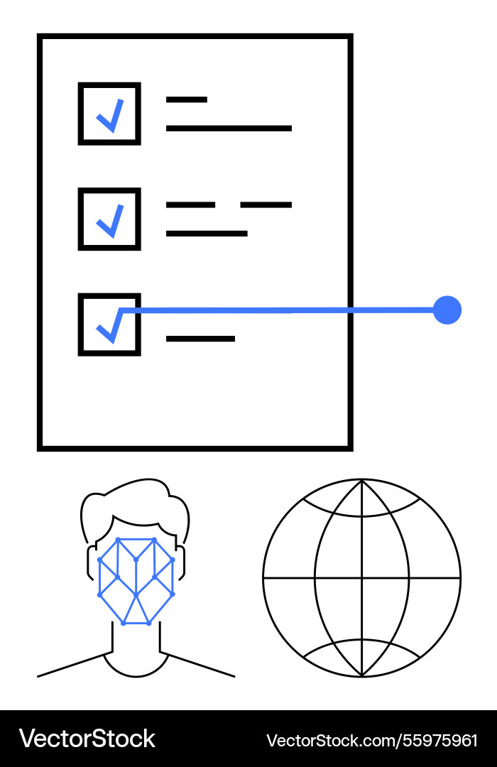 Digital identity verification with global Digital identity verification with global vector image
