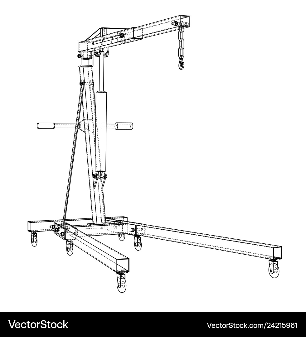 Engine hoist outline rendering of 3d Vector Image