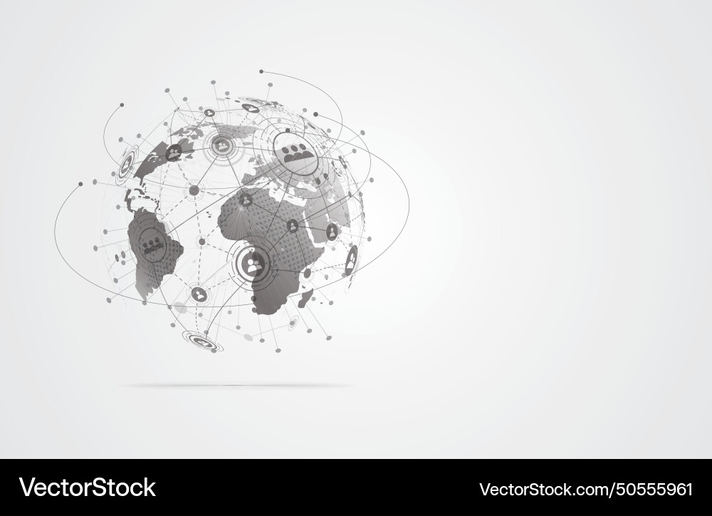 Global network connection world map point Vector Image